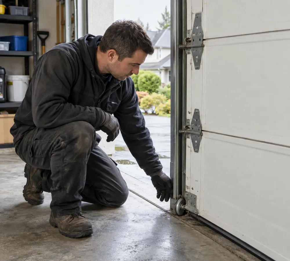 Garage door repair service at a Burnaby home